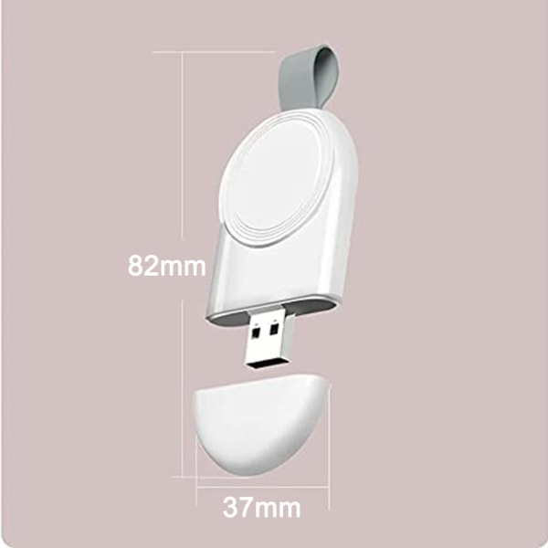 [QD] Apple Watch trådløs lader - perlehvit (med grå hengende spenne)