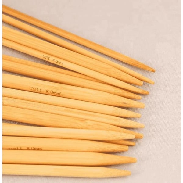 N006 - Set med 11 storlekar Strumpstickor i finaste Bambu