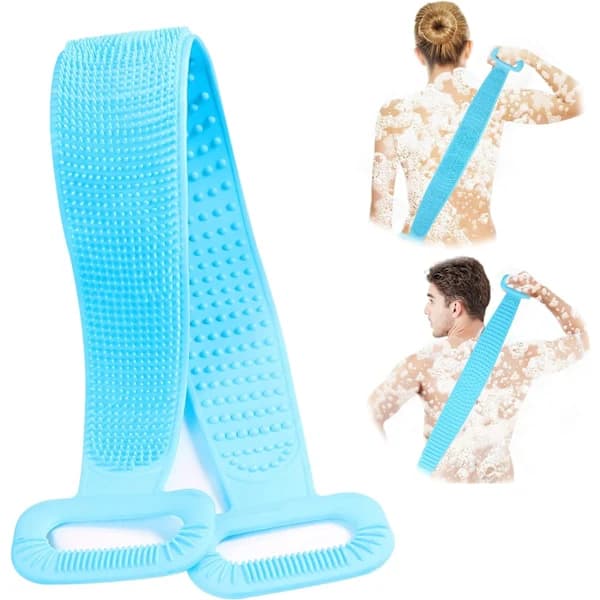 QD-Extra lång ryggskrubb Silikonkroppsskrubbälte Ryggskrubbare Ryggskrubbare