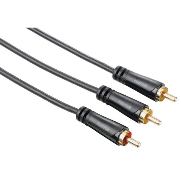 HAMA Audio-kaapeli 1xRCA-2xRCA Subwoofer-kaapeli Kulta Musta 7,5m_qq