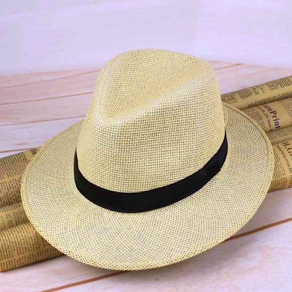 Stråhat Panama til mænd Håndlavet Cowboyhat Sommer Strand Rejse Solhat c c one size_QF
