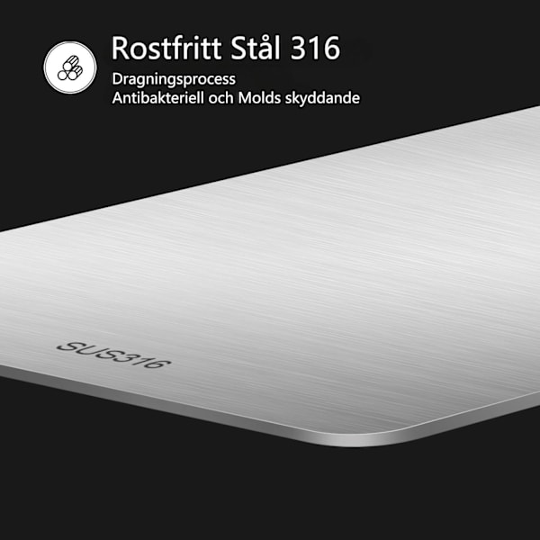 QU* Skärbräda i Rostfritt Stål - Titan för Kök, Professionell Skärbräda (34 * 23cm)