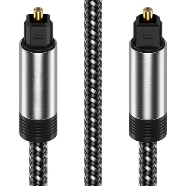 \"QD\" 1,5m Optisk Kabel Nylonflettet SPDIF Guldbelagt Stik Optisk Toslink