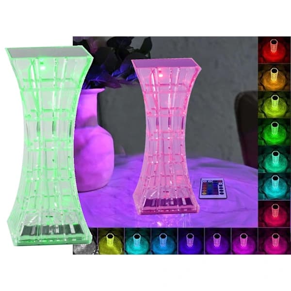 LED-krystallbordlampe med RGB-belysning
