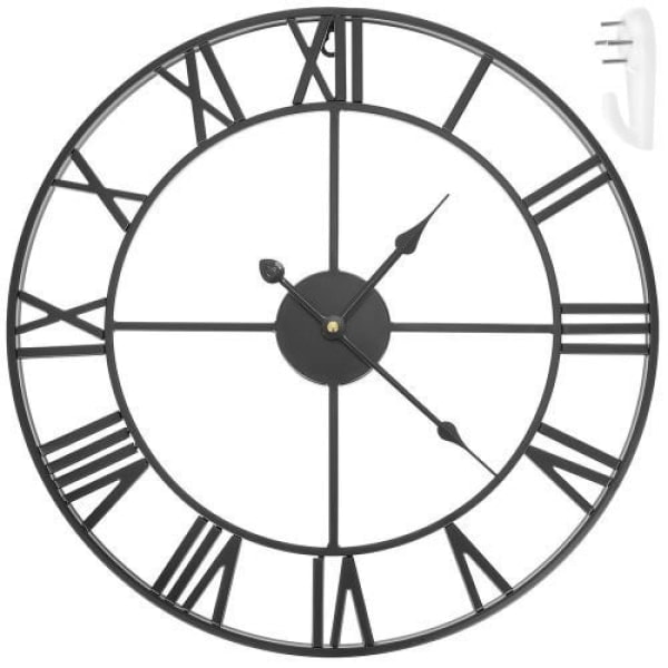 [QD]TG Veggklokke Retro - Svart
