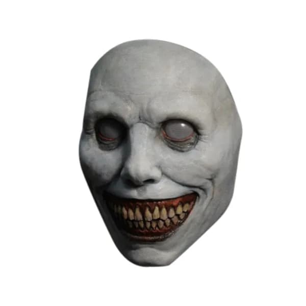 Smilende Dæmon Horror Maske hvid