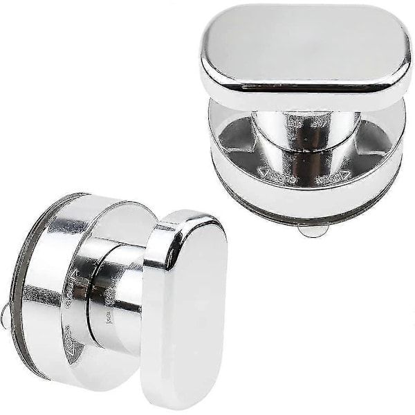 \"QD\" Sugkoppshandtag för glasdörr dusch, stark sugkopp, låda, glas, spegel, väggplattor, handtag - 2 st (silver)
