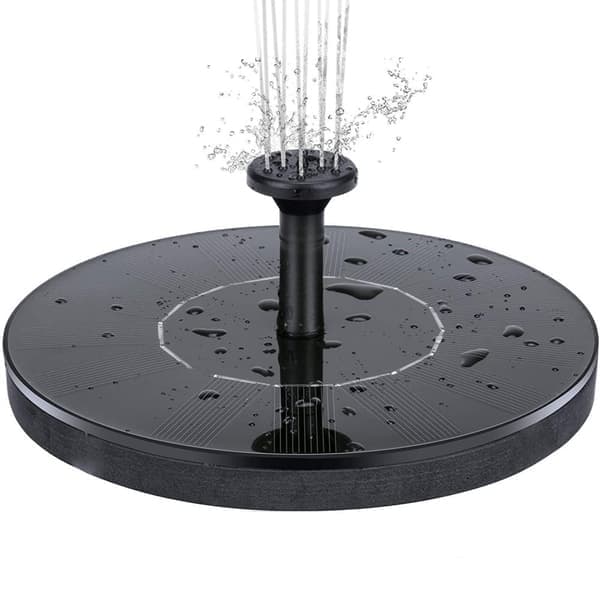 Soldriven vattenfontän 16 cm Svart