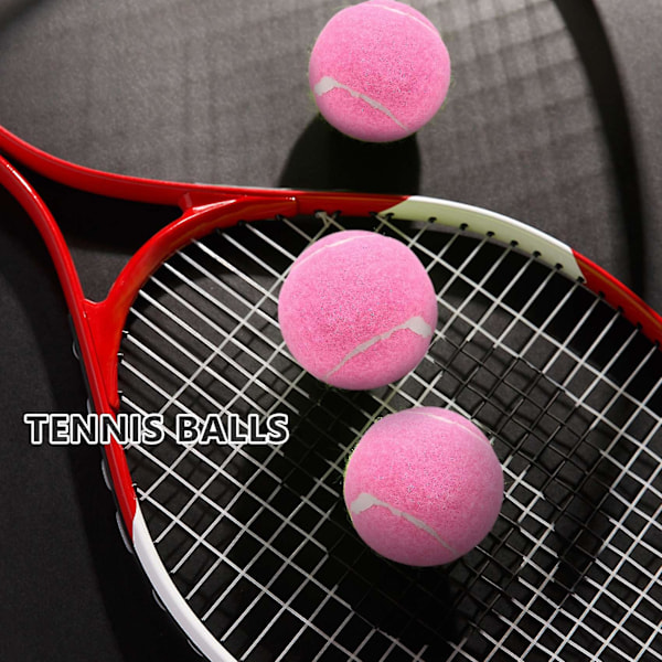 6-pack rosa tennisbollar, slitstarka elastiska träningsbollar 66mm, damer, nybörjare, träning, tee