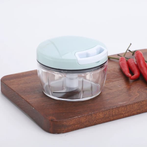 Manual Food Processor Vegetable Chopper 0.55 Liter Small Mini Hand-Pulled Drawstring Onion Chopper Garlic Chopper Cutter Green