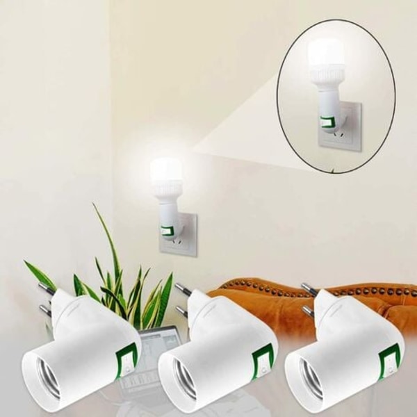 #QD#kpl E27 kytkimellä Rakennustyömaan pistorasia AC 220V pistorasia seinälle keittiölamppu Adapteri LED-lampunpidike (Valkoinen)