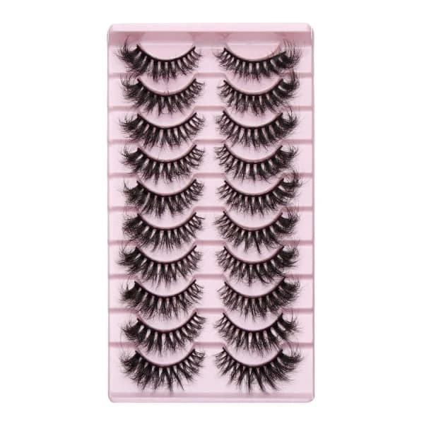 10 par løse øyevipper Cat Eye Lashes