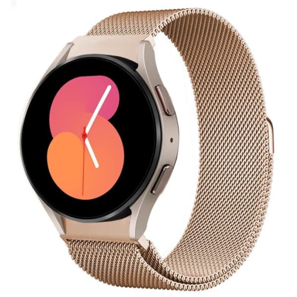 Galaxy Watch 4/5 Metallarmband 20mm Milanesisk Mesh Roséguld_qq