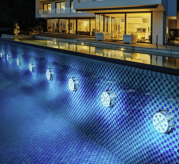 QQX.Poolbelysning LED med fjernkontroll 2-pakning
