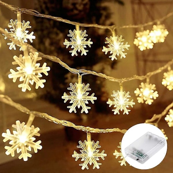 LED-lysslynger, SumorRui LED snøfnugg lysgardin for juledekorasjon, 5 meter 40 LED lysslynge for innendørs, hall,