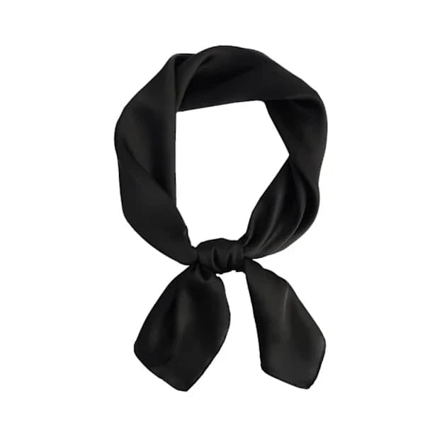 QU-Svart dam silkescarf, siden, lätt, A