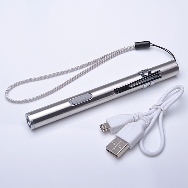 [QD] LED USB-penna, Mini Diagnostisk Medicinsk Pennlampa, Rostfritt Stål