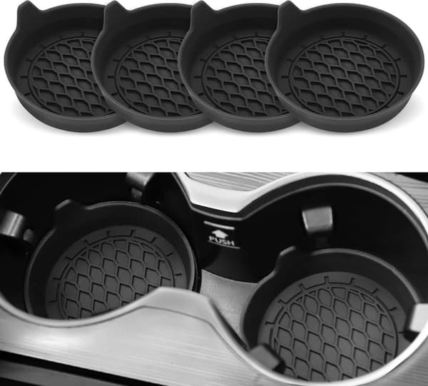 Bilmugghållare Underlägg, 4-pack, Silikon, Halkfri, Svart