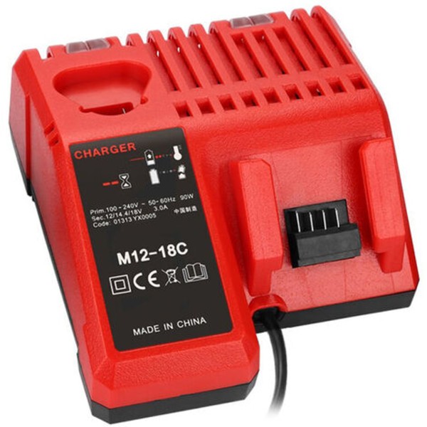 QQU-M12-18C Li-ion Batterioplader til Milwaukee 12V 14.4V 18V Lithium Batteri C1418C 48-11-1815/1828/1840 M18 M14 M12