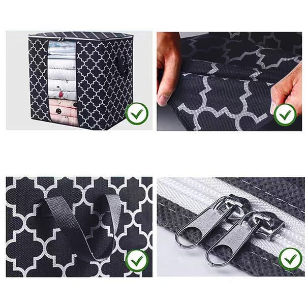 6 Store Foldbare Vaskerom Oppbevaringsposer med Håndtak