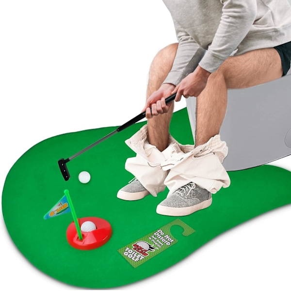 Toalettgolfspel, öva minigolf i vilket badrum som helst, toalettnöje, roliga presenter till pappa, make, pojkvän, män