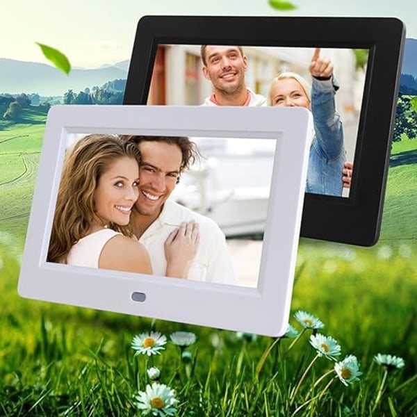 [QD]7\" digital fotoramme (sort), elektronisk fotoalbum, USB-video