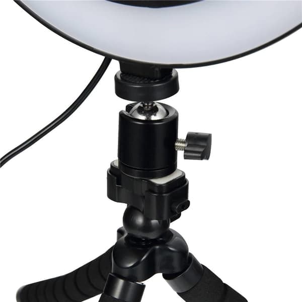 Selfie-lampa/Ringlampa (26 cm) med formbart stativ