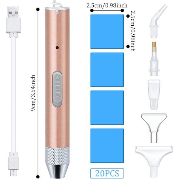 [QD] Diamantmålningspenna Spetsig Borrpenna med Ljus 5D DIY Diamant