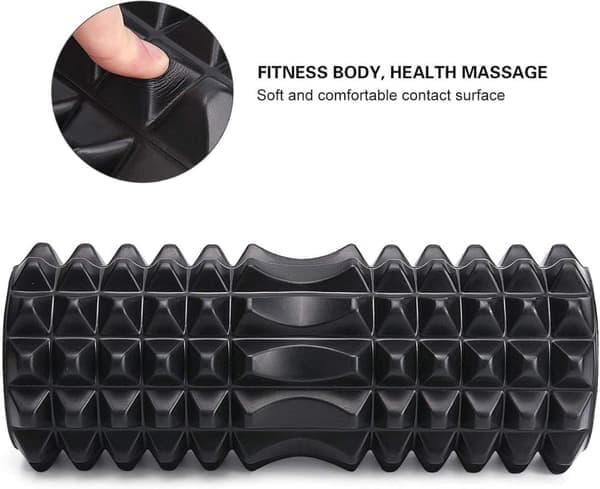 Foam Roller / Foam Roller -hieronta - Träning (Musta)