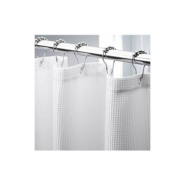 [QD] Våffelmönstrat Duschdraperi 180 x 210 cm Långt, Tvättbart Tungt Duschdraperi med Våffelstruktur, Badrumsduschdraperier i Hotellkvalitet