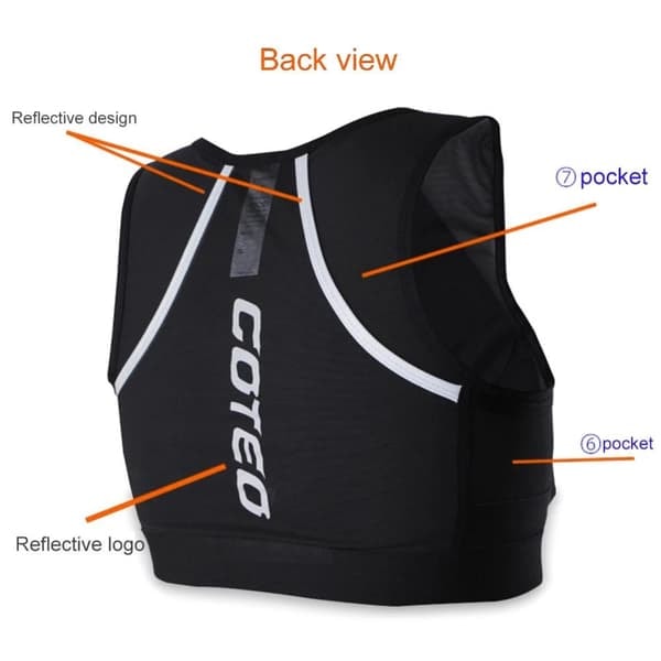 \"QD\" Hydration løbevest Vest Refleks Lomme cykelløb Maraton vandring