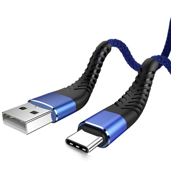QU-Nylonflätad USB C-kabel 1M 2M 3M Snabbladdning Typ C Datakabel 2M Blue