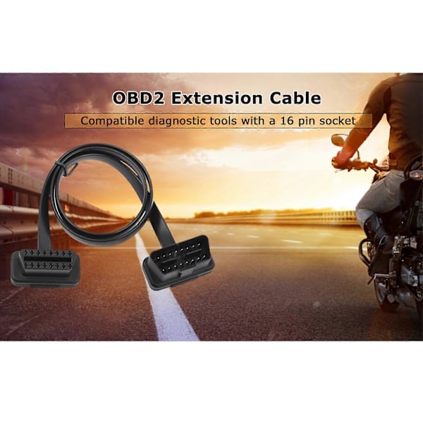 \"QD\" Bil Auto 16-polet Han til Hun OBD2 Forlængerkabel Diagnostisk Adapter 60cm/24 tommer Længde