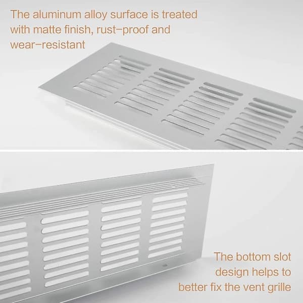 4 stk. Indvendige ventilationsgitre, ventilationsgitter, luftventilationsgitter, skabsventiler til skabe