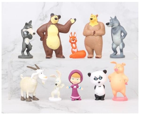 10-pack Masha och björnen figurer (3-6CM)