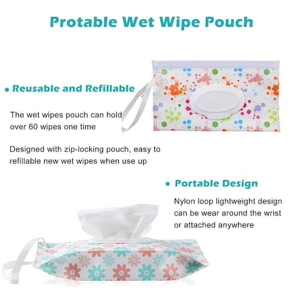 Portable Refillable Wipe Case Baby Wipe Dispenser Reusable