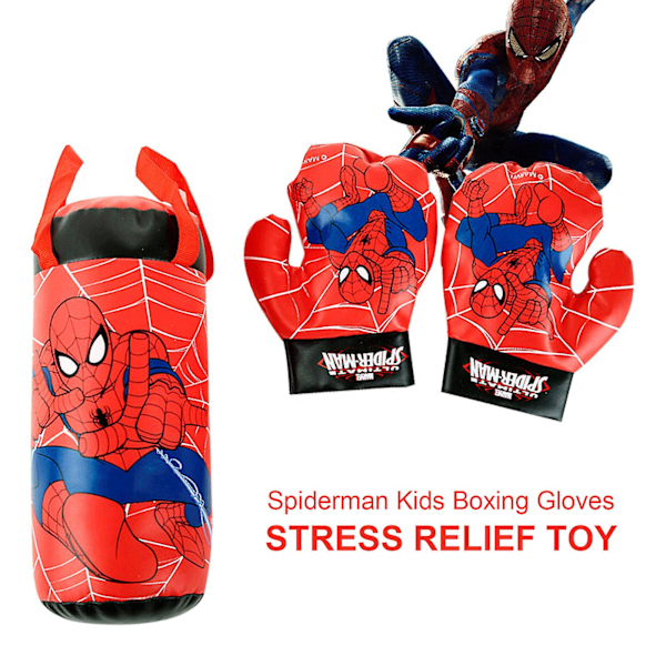 Spiderman Boxningshandskar Set för Barn Inkluderar Boxningshandskar Boxningssäckar Pu Barn Boxning Muay Thai Fri Kamp Sandb