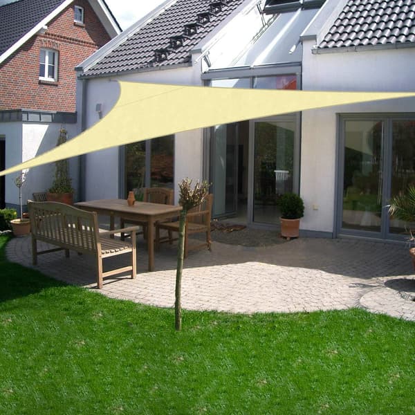 Triangulær solseil 3x3x3 m hvit Vanntett og UV-bestandig solseil egnet for hageterrasse, sand