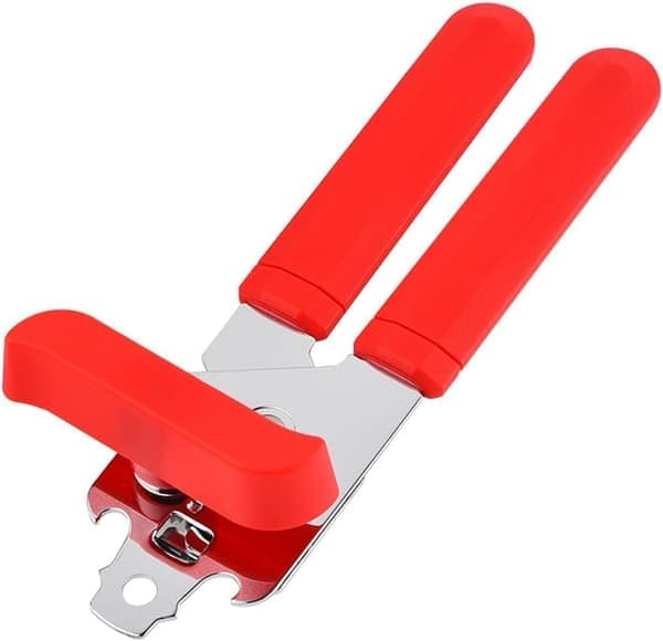 Multifunctional Can and Bottle Opener - With Sharp Stainless Steel Cutting Wheel - Soft Ergonomic Handle - Black