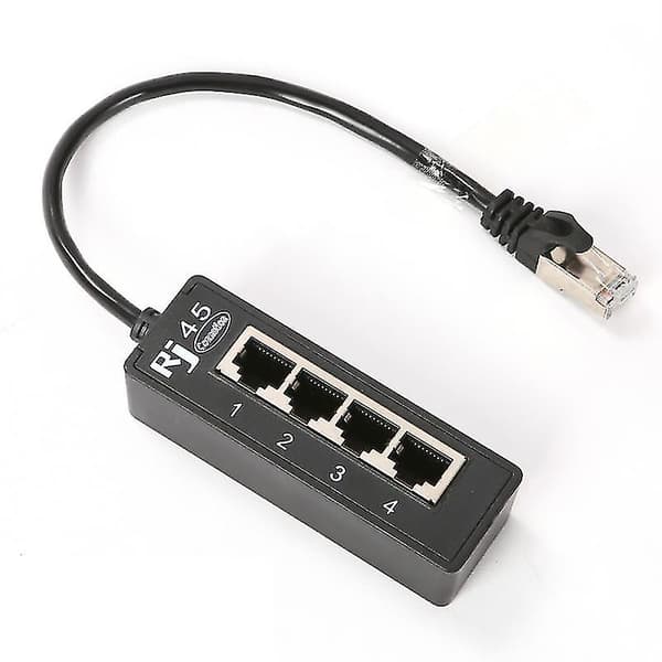 Ryra Rj45 1 Han Til 4 Hun Lan Ethernet Stik 2/3 Port Splitter Ethernet