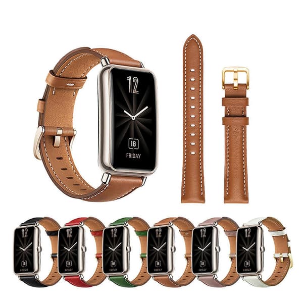 Justerbart mjukt läderarmband för Huawei Fit Mini-klocka Black