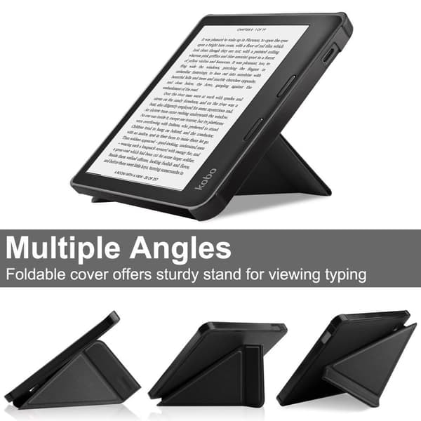 \"QD\" Kotelo Kobo Libra 2 eReader -lukulaitteelle - Musta