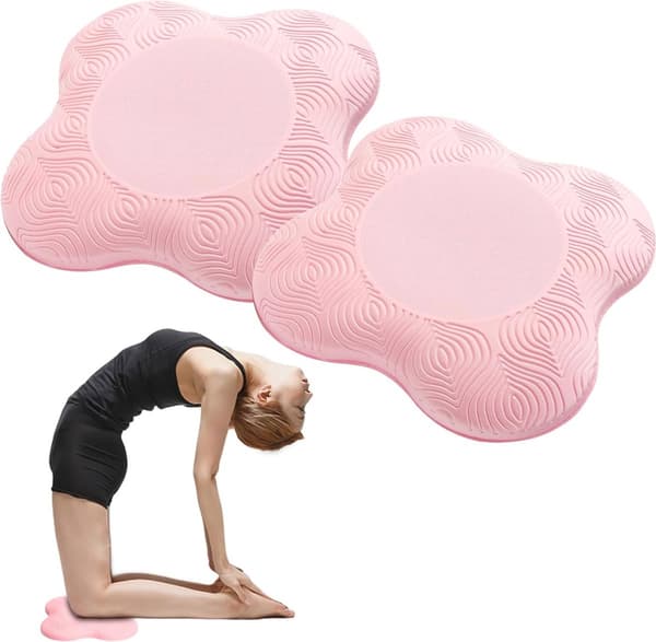 2-pack yogaknäskydd, tjock träningsmatta, mjuk, för hemstudio/utomhus, rosa