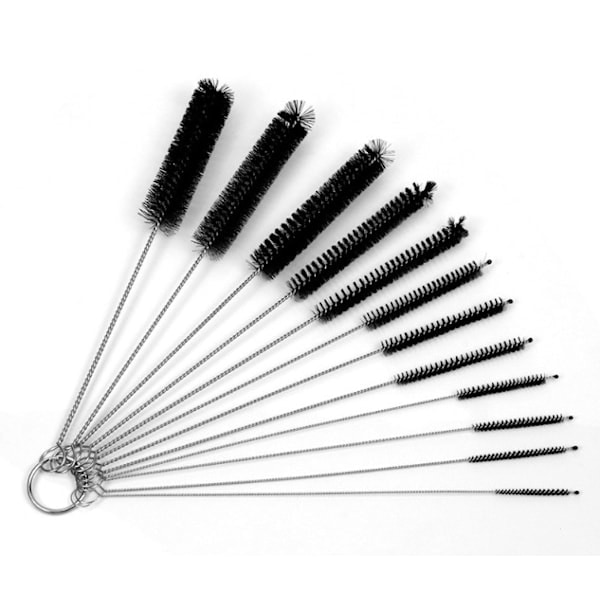 [QD] 13 st Dispenserande Rengöringsborstar 304 Rostfritt Stålborste Nylon Provrörsborste Droppborste
