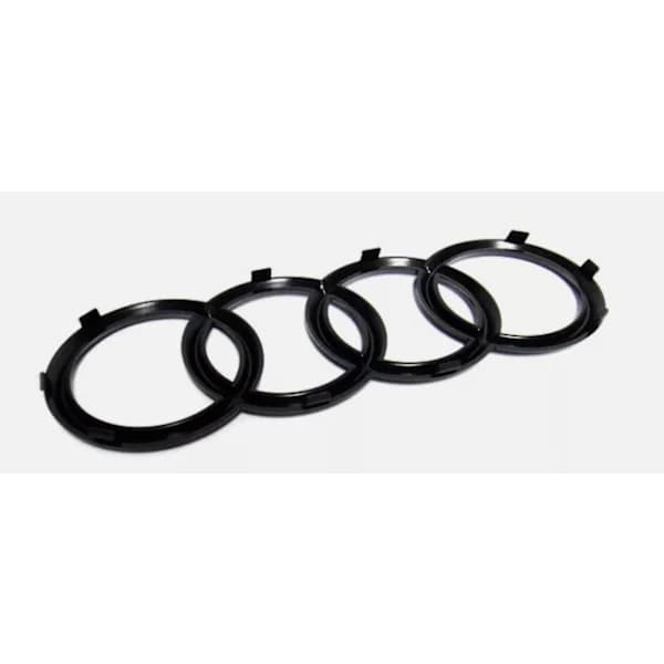 Sort blank frontgrillring logoemblem til Audi A1 A3 A4 A5 A6 273x94mm