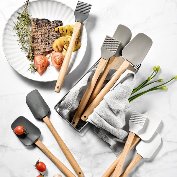 Bakverktyg 3 delar Spatel Slickepott Bakpensel