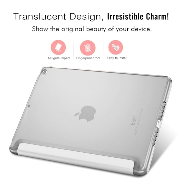 [QD] Smart Case kompatibel med iPad Air 3 10.5 \", Genomskinligt Matt Baksida Magnetiskt Fodral med Auto Sleep/Wake-funktion - Silver