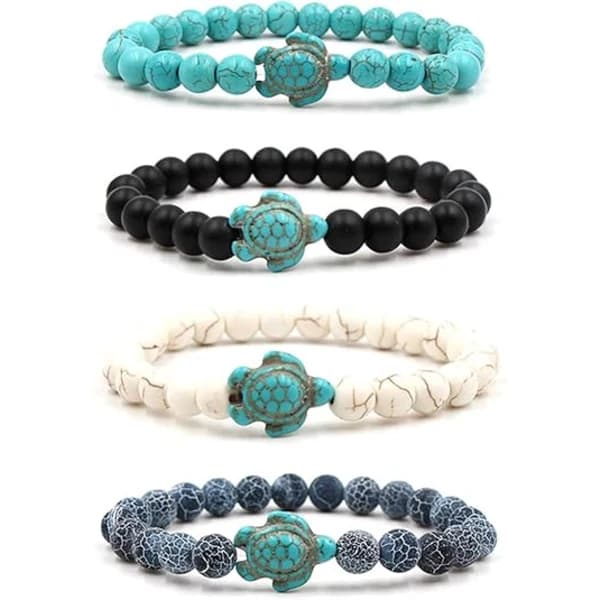 st 8mm Havskilpadde Armbånd Turkis Lava Tau