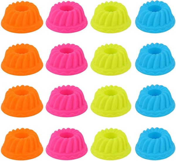 16 Stykker Genbrugte Muffinforme, Mini Græskar Silikone Cupcake Non-stick Bageforme Muffinforme 4 Farver