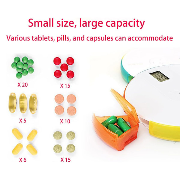 Secure Locked Automatic Pill Dispenser, Personal Portable Electronic Medicine Organizer, Smart Timer Pill Reminder for Accurate Dosing